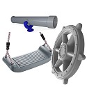 Play tower accessories 3 in 1 SET telescope, swing seat, large ship steering wheel