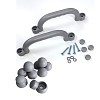 Climbing frame set - handles and 10-piece cover caps, gray