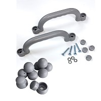 Climbing frame set - handles and 10-piece cover caps, gray