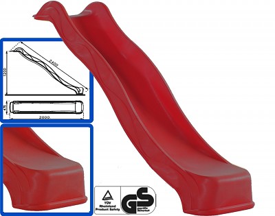 Wave Slide 2,40m with water connection red