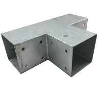Wood connector square 3-way 90x90cm 2mm hot-dip galvanized