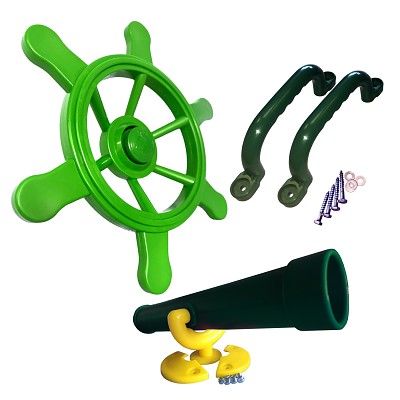 Climbing frame set steering wheel, binoculars and handles multicolor