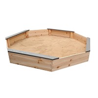 Wooden sandbox including cover - octagonal