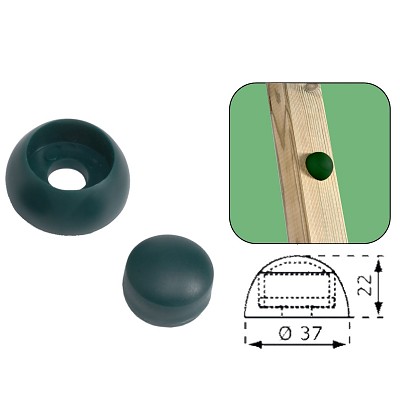 20 pieces of bolt cover 8 / 10mm green cover caps