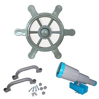 Accessory set gray - pirate steering wheel, telescope, handles