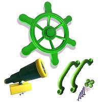 Accessory set green/apple green - pirate steering wheel, telescope, handles