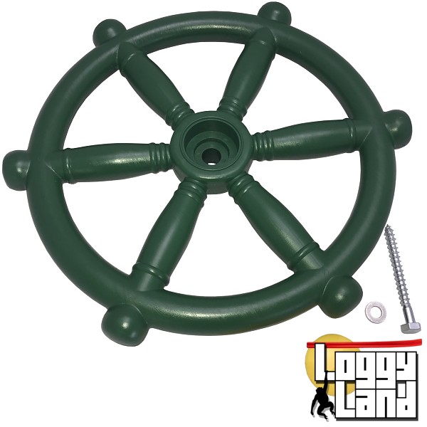 Steering Wheel For Play Tower Green, Wooden Pirate Ship Wheel For Playhouse