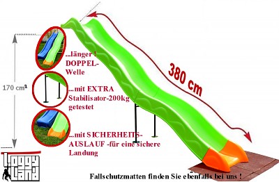 Hillside slide - wave slide - length 3,80m