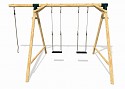 Playground Set BOUNCE - Double Swing with Climbing Rope