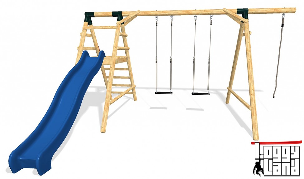2 swing and slide set